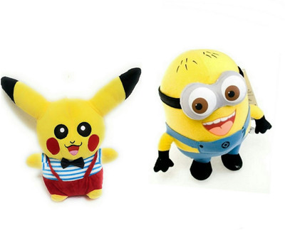 

soniya Enterprises Pikachu-38cm and Minion - 35 cm(Multicolor, Yellow)