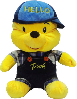 Tako bell premium quality of colourfull sitted pooh with kids dress stuffed soft toys 35 cm - 30 cm(Multicolor)