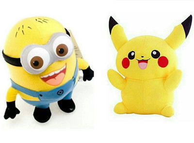 

soniya Enterprises minion-35cm and Pikachu - 28 cm(Yellow, Black, White), Black;white;yellow