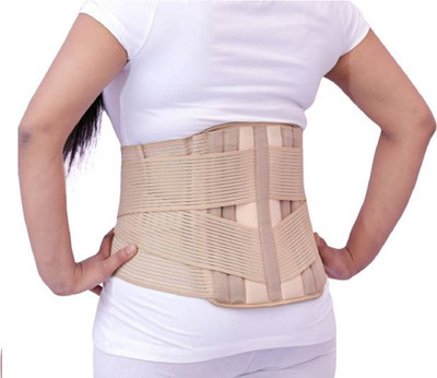 

aurmen LUMBO SACRAL BELT WITH DOUBLE SUPPORT LS -303 Back Support (XXXL, Beige)