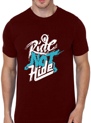 ATRANGI STORE Printed Men Round Neck Maroon T-Shirt