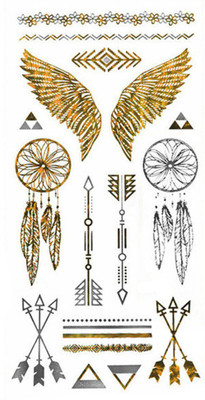 

Savii Golden And Silver Hand Wrist Heena Wings Arrows(Golden And Silver Hand Wrist Heena Wings Arrows)