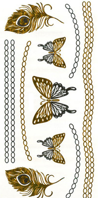 

Savii Golden And Silver Butterfly Hand Wrist Heena(Golden And Silver Butterfly Hand Wrist Heena)