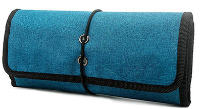 

House of Quirk Roll-Up Electronics Organizer Universal Accessories(Blue)