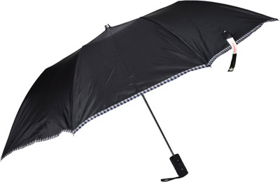 

Fendo 2 Fold Black Silver Polyester Gents Umbrella(Black)