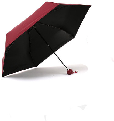 

ShopyBucket Designer Ultra Mini UV Coated 4 Red Color Umbrella(Red)
