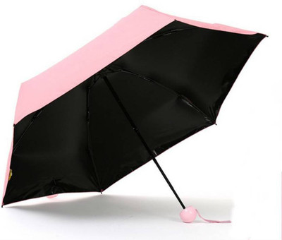 

ShopyBucket Mini UV Coated 4-Fold Travel Capsule Umbrella, 85 cm Blush Pink Color Umbrella (Pink) Umbrella(Pink)
