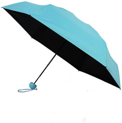 

ShopyBucket Capsule Mini Travel Umbrella 4 fold (UV PROOF WINDPROOF)- (Colour - Blue , Compact - 85 cm Diameter , Perfect for 1 Person ) Umbrella (Blue) Umbrella(Blue)