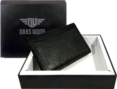 

Oaks Wood Boys Black Genuine Leather Card Holder(10 Card Slots)