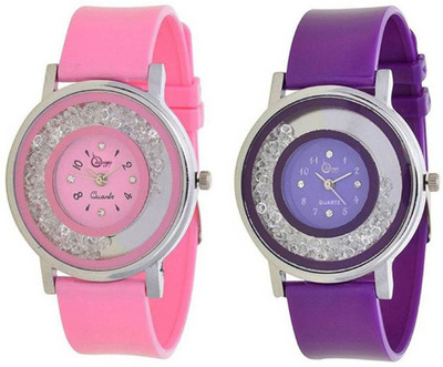 

Shunya Purple Pink Attractive PU Strap SF-1014-15 Watch - For Women