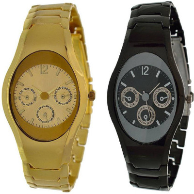 

Varni Retail Designer Full Black And Full Golden Combo Girls Watch For Women Watch - For Women