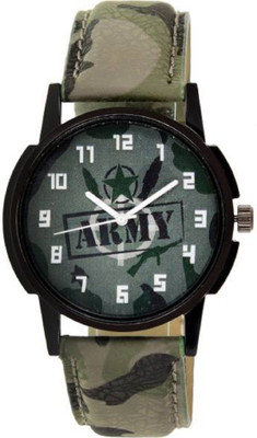 

Rage Enterprise New Stylish Green Army Belt Funky Leather Strap Men & Women Watch - For Boys