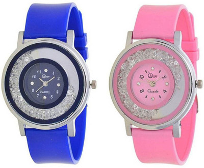 

Shunya Blue Pink Attractive PU Strap SF-2012-13 Watch - For Women