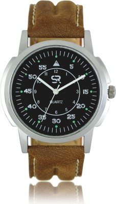 

AD Global SR-001 WH Designer Black Dial Genuine Leather Strap Watch - For Boys