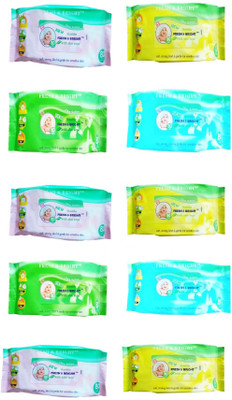 

Dolphin52 FRESH AND BRIGHT BABY WIPES PACK OF 10. ALCOHOL FREE , FRAGRANT WIPES(10 Pieces)