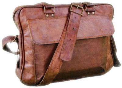 

STYLOLEATHERBAGS Leather Ladies Messenger Bag(Brown, 16 inch)