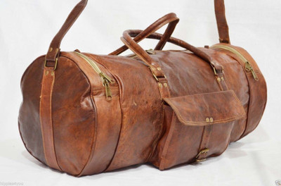 

STYLOLEATHERBAGS Leather Duffle Bag Leather Luggage Shoulder Travel Bag Weekender(Brown, 24 inch)