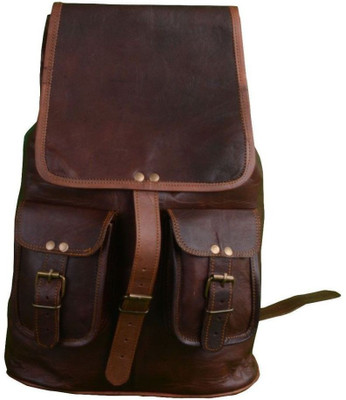 

STYLOLEATHERBAGS Leather Bag Leather Duffle Luggage Bag Backpack(Brown, 7 inch)