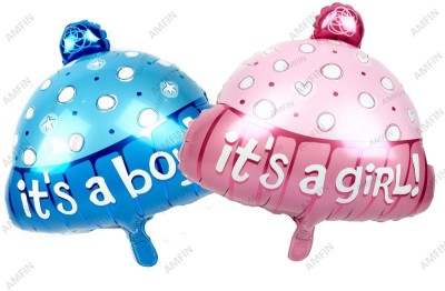 

AMFIN Solid 18 Inches Its A Boy & Girl Cap Foil Balloons Combo(Pack of 2) Balloon(Pink, Blue, Pack of 1)