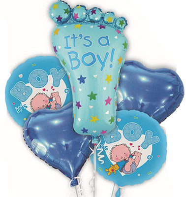 

AMFIN Printed (Pack Of 5) Its A Boy Foil Balloon For Baby Shower Balloon(Blue, Pack of 1)