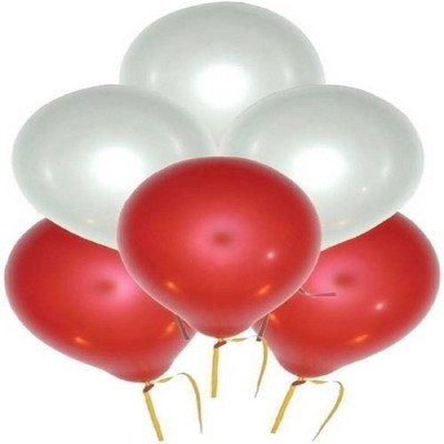 

Nivel Solid Nivel_metallic balloons_2 Balloon(White, Red, Pack of 50)