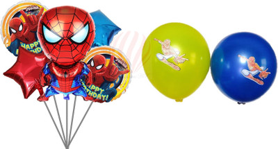

PartyballoonsHK Printed Spiderman Foil Balloon Birthday Decoration Combo - Pack of 15 Balloon(Multicolor, Pack of 15)