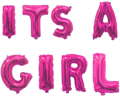 

AMFIN Printed Its A Girl Foil Balloon For Baby Shower Balloon(Pink, Pack of 1)