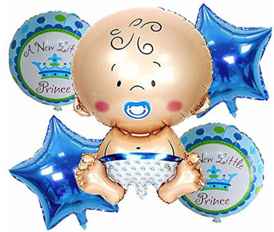 

AMFIN Printed (Pack of 5) Baby Shower Foil Balloons Party Decoration Kids Boy Arrival Birthday Party Decoration Supplies Inflatable Air Balloon Balloon(Multicolor, Pack of 1)