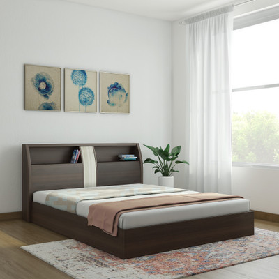 

Spacewood Monarch Engineered Wood Queen Bed With Storage(Finish Color - Melamine)