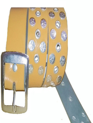 

pu belt Men Casual, Party, Formal Yellow Artificial Leather Reversible Belt, Lite yellow