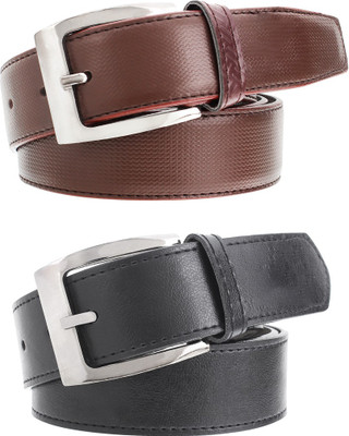 

FROGGY Men Brown, Black Artificial Leather Belt, Brown;tan