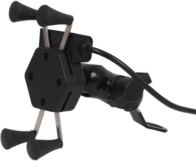 A R mobile holder with charger waterproof | x grip accessory for GPS navigation | 360 degrees rotatable | Anti-Theft docking system | Strong and quality grip Bike Mobile Holder(Black) A R mobile holder with charger waterproof | x grip accessory for GPS navigation | 360 degrees rotatable | Anti-Theft docking system | Strong and quality grip Bike Mobile Holder(Black)