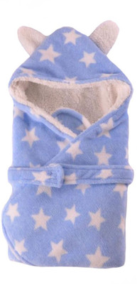 

Brandonn Printed  Hooded Baby Blanket(Polyester, SKY BLUE