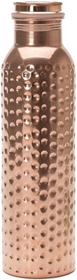 RUDRA'S Jointless Hammered Copper Bottle Set Of 1 1000 ml Bottle(Pack of 1, Brown, Copper)