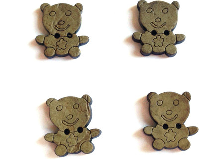 

Aumni Crafts Coconut buttons 17x16x3mm Animal Bear Brown (Pack of 50 pieces) Coconut Shell Buttons(Pack of 50)