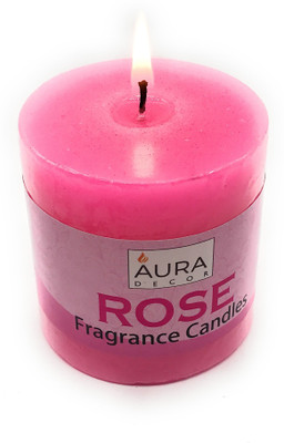 

AuraDecor Rose Fragrance 3 inch Pillar Candle(Pink, Pack of 1)