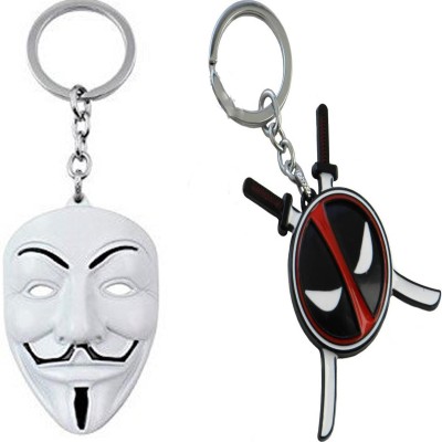 MGP FASHION white vendetts mask and sward with spiderman combo Key Chain(Multicolor)