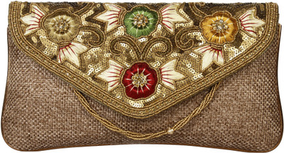 

Saashiwear Party Brown Clutch