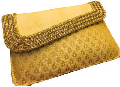 

CRAFTBAZAAR Party Yellow Clutch