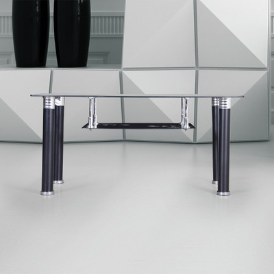 RoyalOak Lorie Glass Coffee Table(Finish Color - Black, Knock Down)