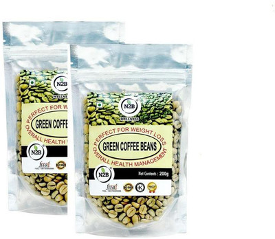 

N2B A++ Green Coffee Beans- Reduce Body Fat, Weight Loss, :Enhance energy, Control diabetes and cholesterol Roast & Ground Coffee(2 x 200 g, Green Coffee Flavoured)
