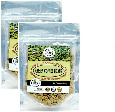 

N2B A++ Green Coffee Beans- Reduce Body Fat, Weight Lo, :Enhance energy, Control diabetes and cholesterol Instant Coffee(2 x 100 g, Green Coffee Flavoured)