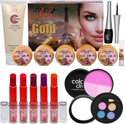 

Color Diva Makeup & Skin Care Combo(Set of 10)