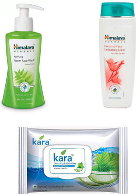 

Himalaya purifying neem face wash, intensive face moisturizing lotion(Set of 3)