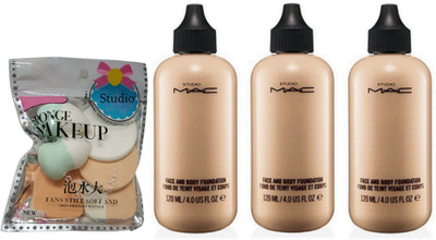 

studio Sponge Puffs Combo,Face And Body Foundation Set Of 3(Set of 4)