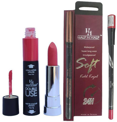 

Half N Half Double Use Matte Lipstick Kajal Lipliner Combo(Set of 3)