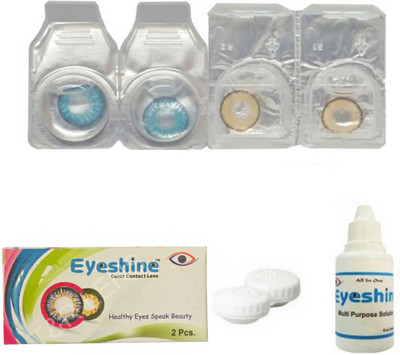 

Eyeshine Blue And Hazel Color Contact Lens 2 Pair Monthly Contact Lens BY T&R Lens Monthly Contact Lens(0, blue, Pack of 2)