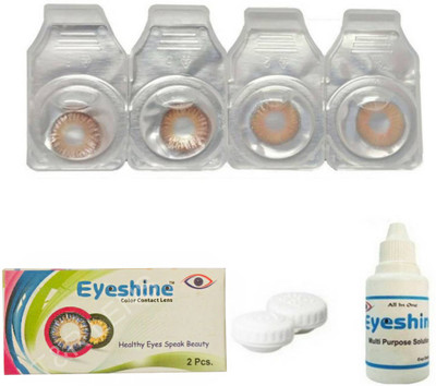 

Eyeshine Brown And Honey Color Contact Lens 2 Pair With Case And Solution(0 Power) Monthly Contact Lens By T&r Lens Monthly Contact Lens(0, brown, Pack of 2)