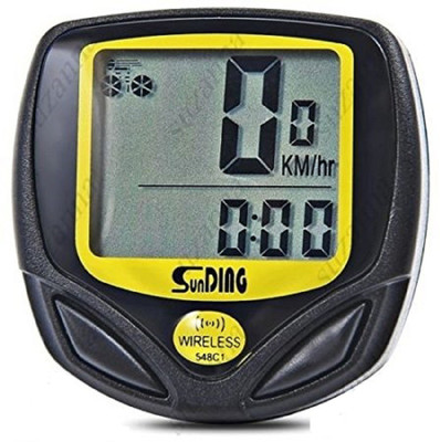 

RIDER'S CHOICE Bicycle Speedometer with 14 Functions current speed, max. Speed, elapsed time, average speed, clock , distance travelled, etc. Wireless Cyclocomputer