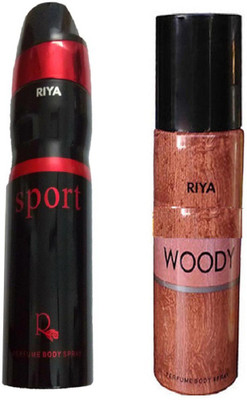 

Riya WOODY PERFUME BODY SPRAY 150 ML +SPORT PERFUME BODY SPRAY 200 ML Deodorant Spray - For Men & Women(200 ml)